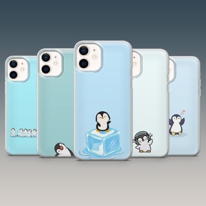 Cute Penguin Phone Case Arctic Ice Animal Cover for iPhone 16, 15, 14, 13, 12, Samsung S25, S24FE, S23, A16, A54, A56, Pixel 9, 8A, 7A