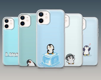 Cute Penguin Phone Case, Arctic Ice Animal Cover, TPU Gel