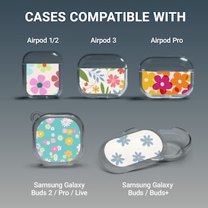 Spring Flowers Case Design Floral Botanical Cover for Apple Airpods Pro Airpods 3 Airpods 1 2 Samsung Galaxy Buds 2 Buds+ Buds live