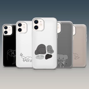 Elefant Handyhülle Niedliche Minimalistische Abdeckung für iPhone 16, 15, 14, 13, 12,Samsung S24Ultra, S23FE, S22, A15, A54, A25, A14, Pixel 9, 8A,7A,6