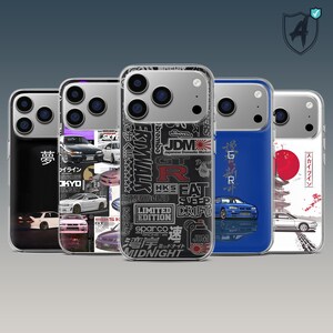 Japanische Autos Handyhülle Tokyo Drift JDM Cover für iPhone 17e, 16, 15, 14, 13, 12, Samsung S26, S25Fe, S24, S23, A57, A17, Pixel 10Pro, 9A