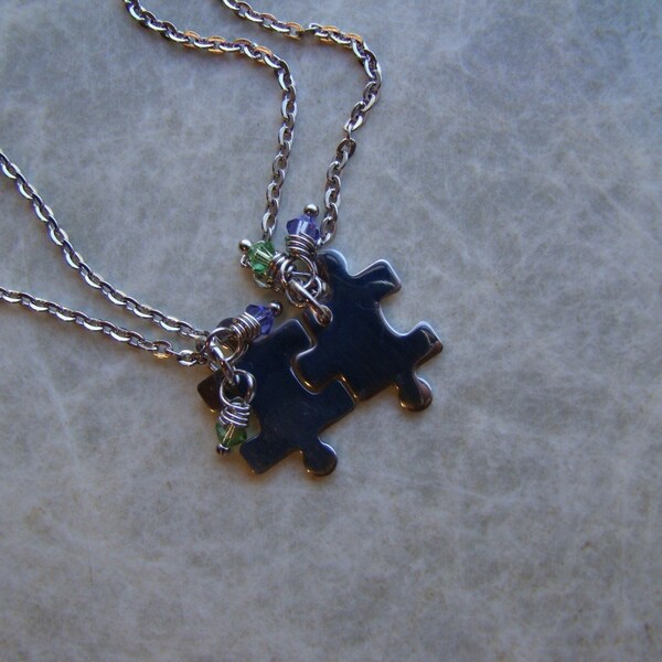 PUZZLE PIECE Best Friend Necklaces, Mother Daughter, Sisters , Couples