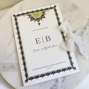 Certificato di matrimonio islamico, certificato Nikah, Dini Nikah Belgesi