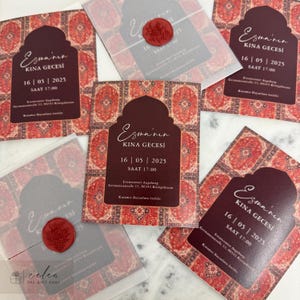 Kina Gecesi Davetiye, Kina Gecesi Kart, cartões de henna, convites de henna