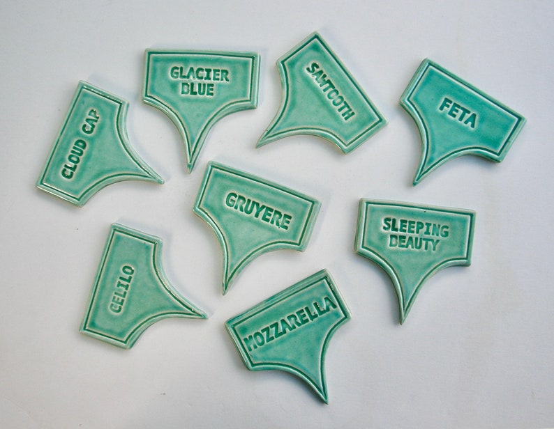 Ceramic Cheese Markers Set of Five Handmade Food Safe Glaze Etsy