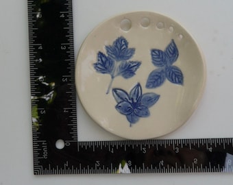 Combination Ceramic Spoon Rest/Herb Stripper, Handmade