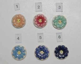 Any Three Buttons Porcelain Art Buttons, Handmade and Hand Painted, Not Decals, Your Choice