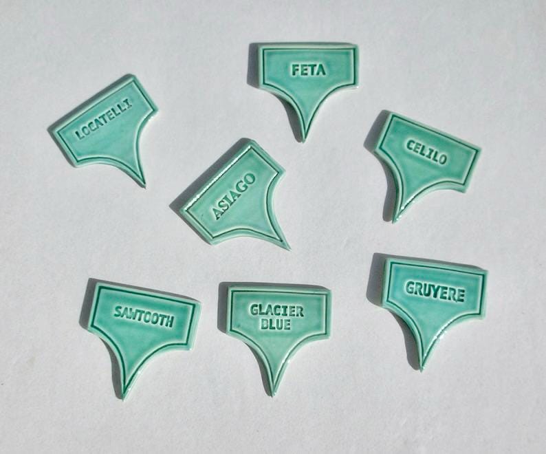 Ceramic Cheese Markers, Set of Five or more, Handmade, Food Safe Glaze image 4