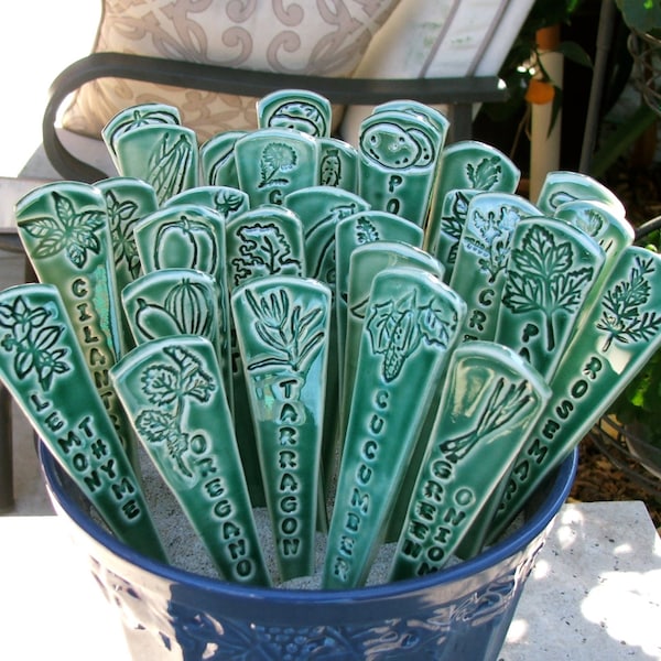 Ceramic Garden Markers Etsy