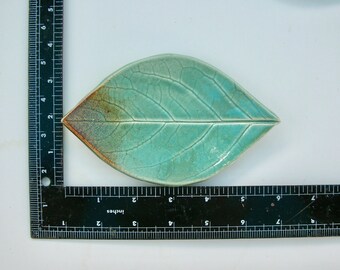 Handmade Ceramic  Persimmon Leaf Plate, Food Safe Glaze