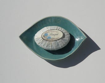 Ceramic Soap Dish, Footed, Bird Design, Handmade