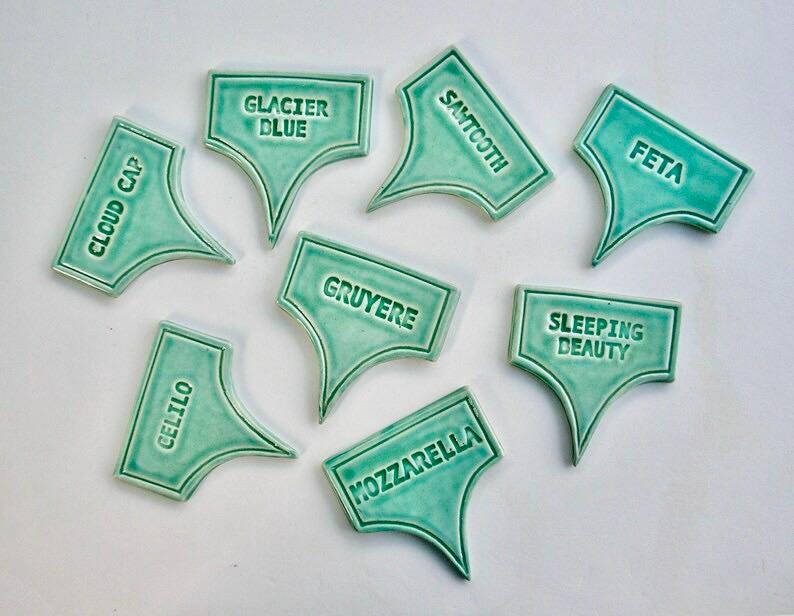 Ceramic Cheese Markers, Set of Five or more, Handmade, Food Safe Glaze image 3