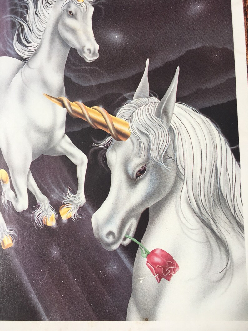 Vintage Unicorn Wall Art / 1980s by Ferraro / Wood Chip Board Etsy UK