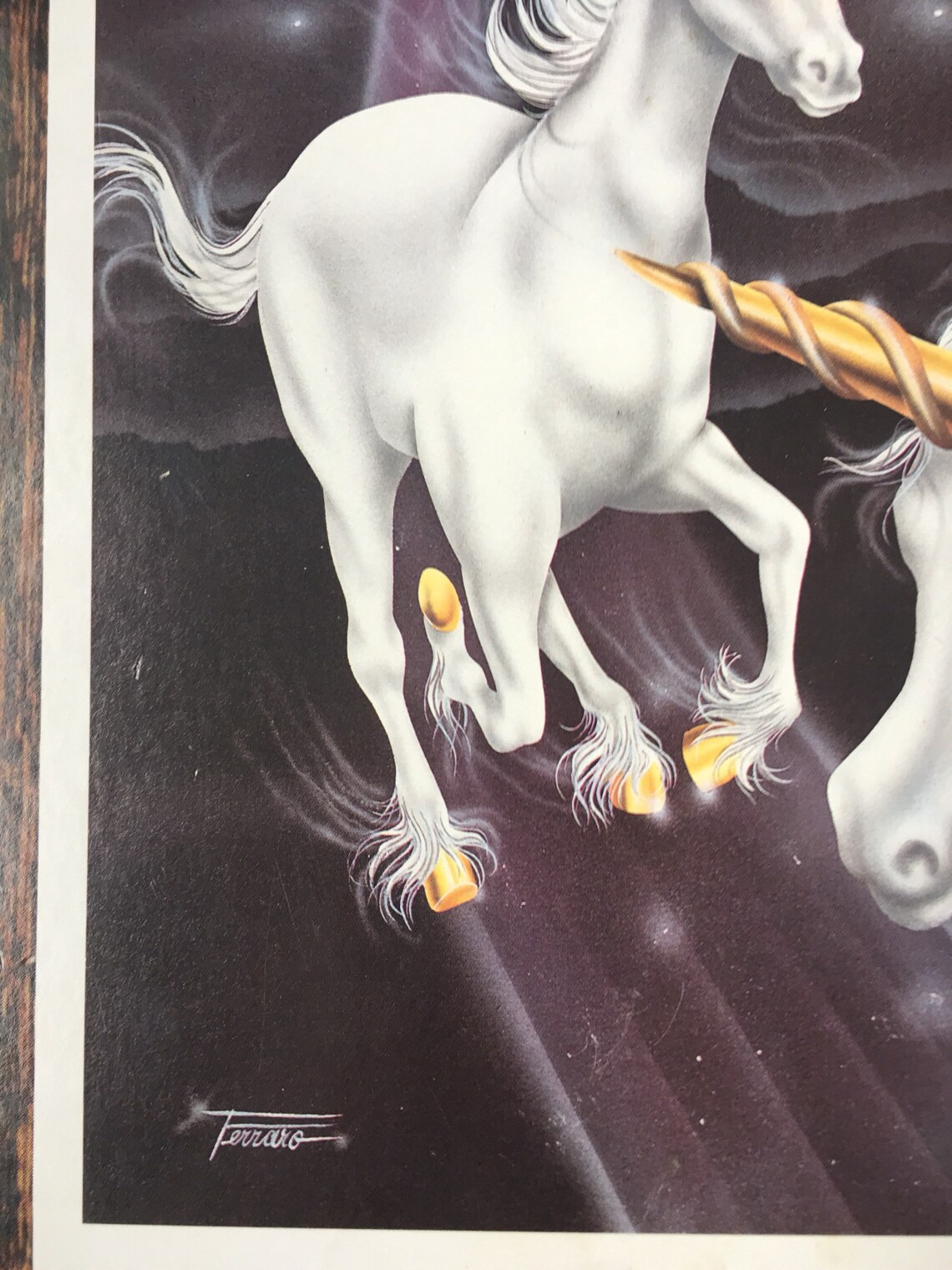 Vintage Unicorn Wall Art / 1980s by Ferraro / Wood Chip Board Etsy UK