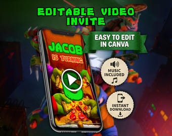 Ninja animated video invitation | Editable Canva Template