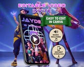 K-pop demon hunters animated video invitation | Editable Canva Template