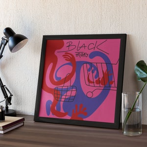 Bohem Abstract Digital Print, Czarny Piątek, Zabawne Kształty, Oryginalny, Ilustracja, Dekoracja Ścienna, Czerwony, Niebieski, Różowe Kolory, Kolorowy Artprint