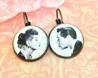 Lucy and Ricky Mismatched Dangle Earrings, Lucille Ball Gift, Fun Earrings, Fun Gifts for Her, Unique Dangle Earrings, Statement Earrings