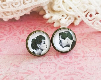 Lucy and Ricky Mismatched Earrings, Lucy Fan Gift, Lucy Studs, I Love Lucy Gift, Lucy Gift, Mismatched Stud Earrings, Lucille Ball Gift