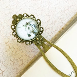 Unicorn Antique Brass Bookmark