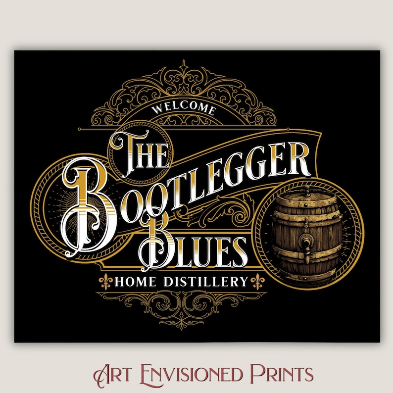 Bootleggers Poster, Man Cave Decor, Vintage 1920s Prints, Speakeasy Art ...
