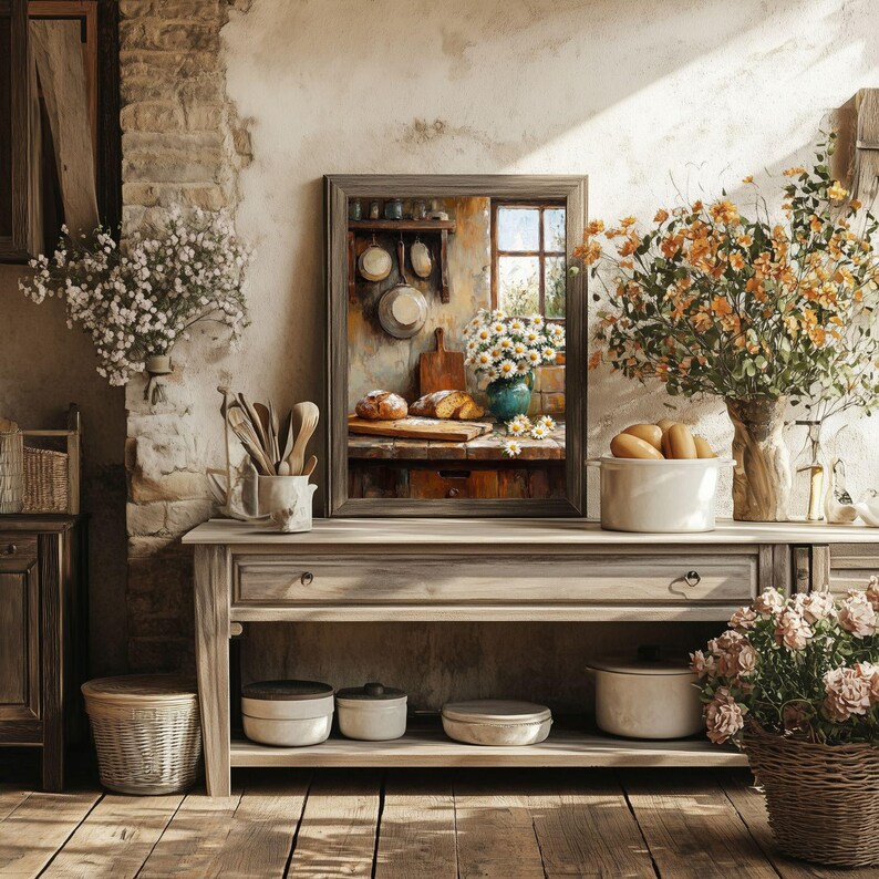 rustic cozy kitchen art prints under $7 shipped |... Rustic Kitchen Wall Art Printable Vintage Farmhouse Decor Cottagecore ...