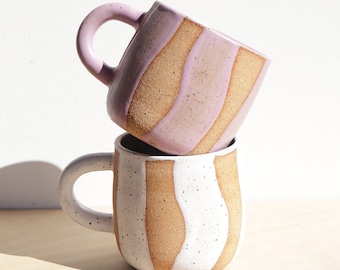 Ceramic Coffee Mug Colorful Tea Cup Mid Size Handmade Mug
