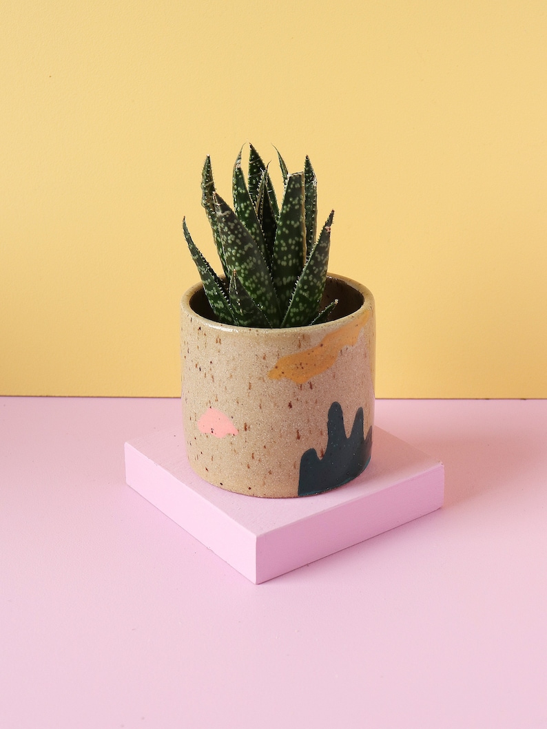 3 Inch Colorful Planter Modern Ceramic Plant Pot Cactus Planter Indoor Succulent Vessel image 7