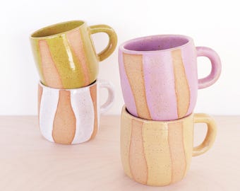 Ceramic Coffee Mug Colorful Tea Cup Mid Size Handmade Mug