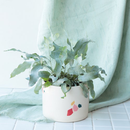 Colorful Terrazzo Insprired Planter / Modern Ceramic Plant Pot / Cactus Planter / Indoor Succulent Planter