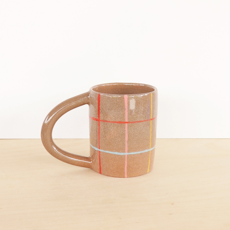 Colorful Ceramic Mug Handmade Coffee Mug Rainbow Pottery Coffee Cup Multi
