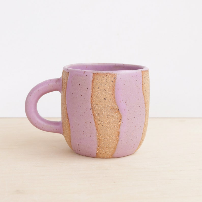 Ceramic Coffee Mug Colorful Tea Cup Mid Size Handmade Mug lilac