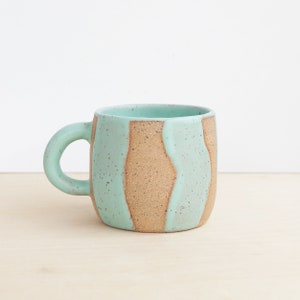 Ceramic Coffee Mug Colorful Tea Cup Mid Size Handmade Mug mint