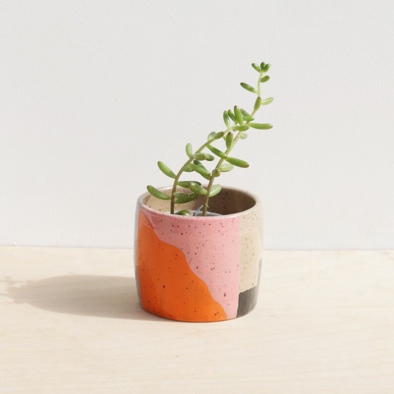 Colorful Ceramic Planter Cactus Pot with Drainage Indoor Succulent Planter image 3