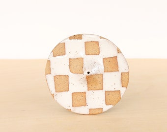 Checkerboard Incense Holder / Large Incense Holder / Modern Ceramic Decor / Housewarming Gift