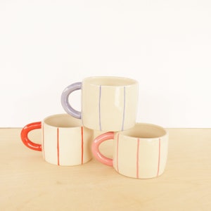 Striped Ceramic Mug / Colourful Ceramic Mug / Housewarming Gift / Coffee Mug image 5