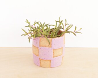 Checkerboard Planter | Small Succulent Planter | Checkerboard Plant Pot