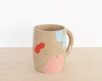 Taza de cerámica colorida / taza de café hecha a mano / taza de café de cerámica arco iris