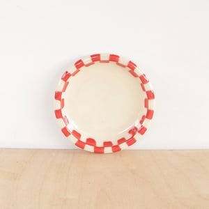Checkerboard Trinket Dish: Hand Painted Catchall Ring Dish