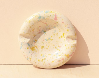 Splash Print Ceramic Ashtray | Colorful Ash Tray | Speckled Ceramic Dish | Incense Holder