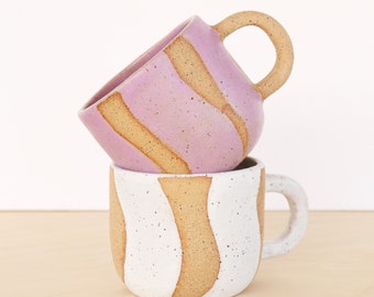 Ceramic Coffee Mug Colorful Tea Cup Mid Size Handmade Mug