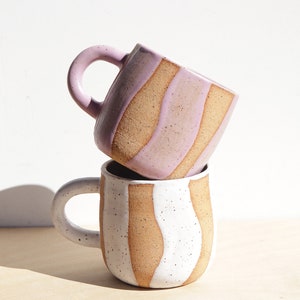 Ceramic Coffee Mug Colorful Tea Cup Mid Size Handmade Mug image 1