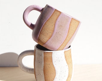 Ceramic Coffee Mug Colorful Tea Cup Mid Size Handmade Mug