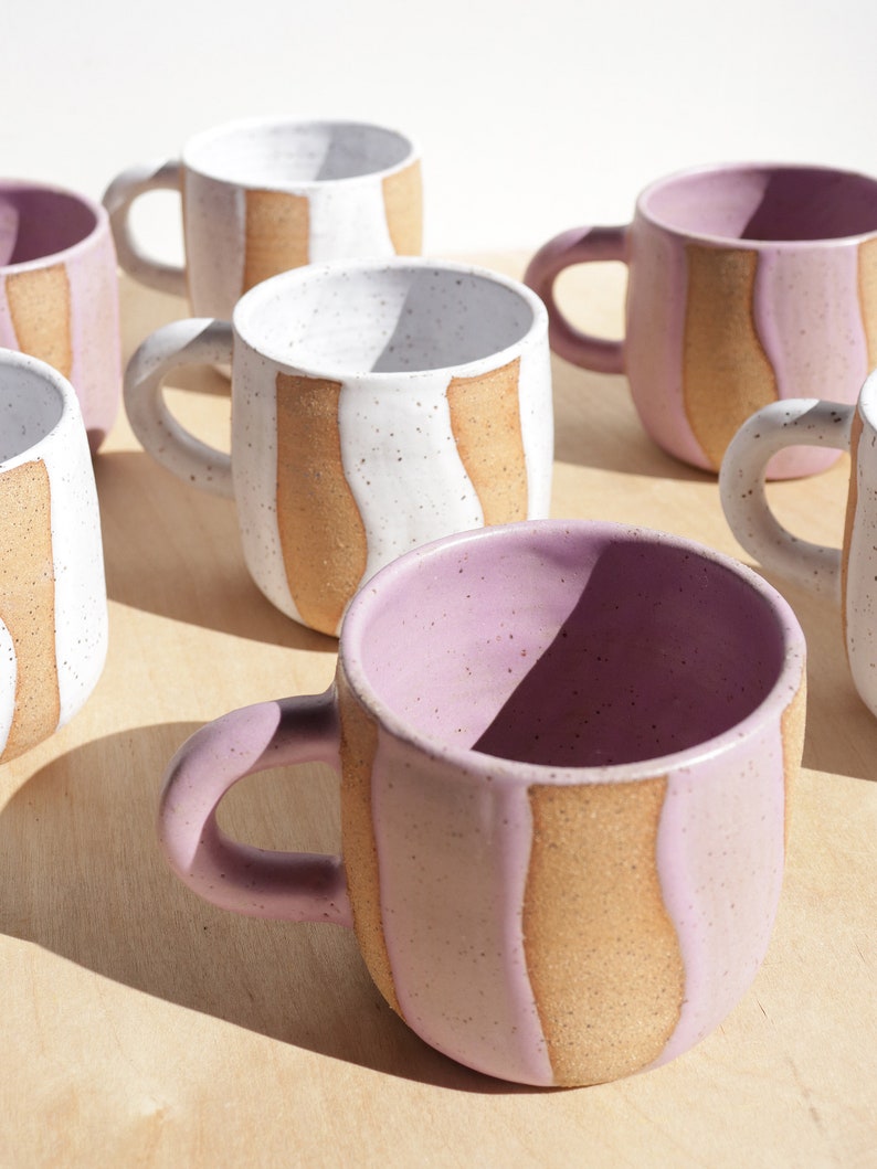 Ceramic Coffee Mug Colorful Tea Cup Mid Size Handmade Mug image 3