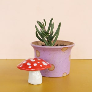 Mini Mushroom Ceramic Decor Mushroom Figurine image 2