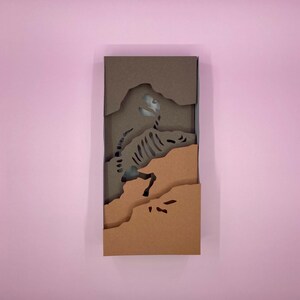 Fóssil de esqueleto de dinossauro - Cartão de felicitações pop-up para impressão com envelope | Cartões de papel DIY | Download instantâneo | Faça você mesmo