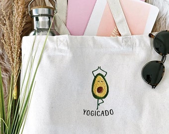 Stoffbeutel yoga Geschenk für Damen Stofftasche Yoga lovers Geschenk zum Geburtstag Yoga liebhaber Geschenke bestickte Tragetasche für sie