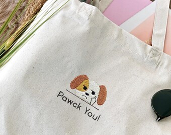 Hund Tasche lustig | Lustiges Hundeliebhaber Geschenk | Jutebeutel Hundebesitzer | Lustige Hunde Tasche Mittelfinger | Geschenk Hundefreunde