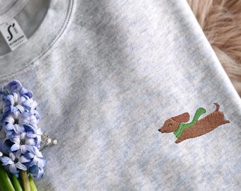 Dackel Pullover bestickt | Hundeliebhaber Geschenk | Lustiger Dackel Hoodie | Hunde Sweatshirt Geschenk Frauen Männer Hunde Mama Hunde Papa