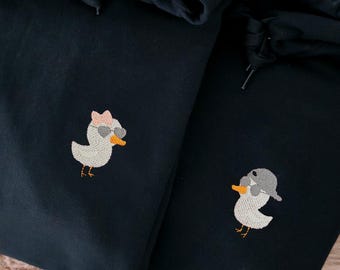 Paar Pullover Huhn | Lustige Partnerlook Sweatshirts bestickt | Pärchen Hoodie Geschenk | Jahrestag Geschenkidee | Geburtstagsgeschenke Frau